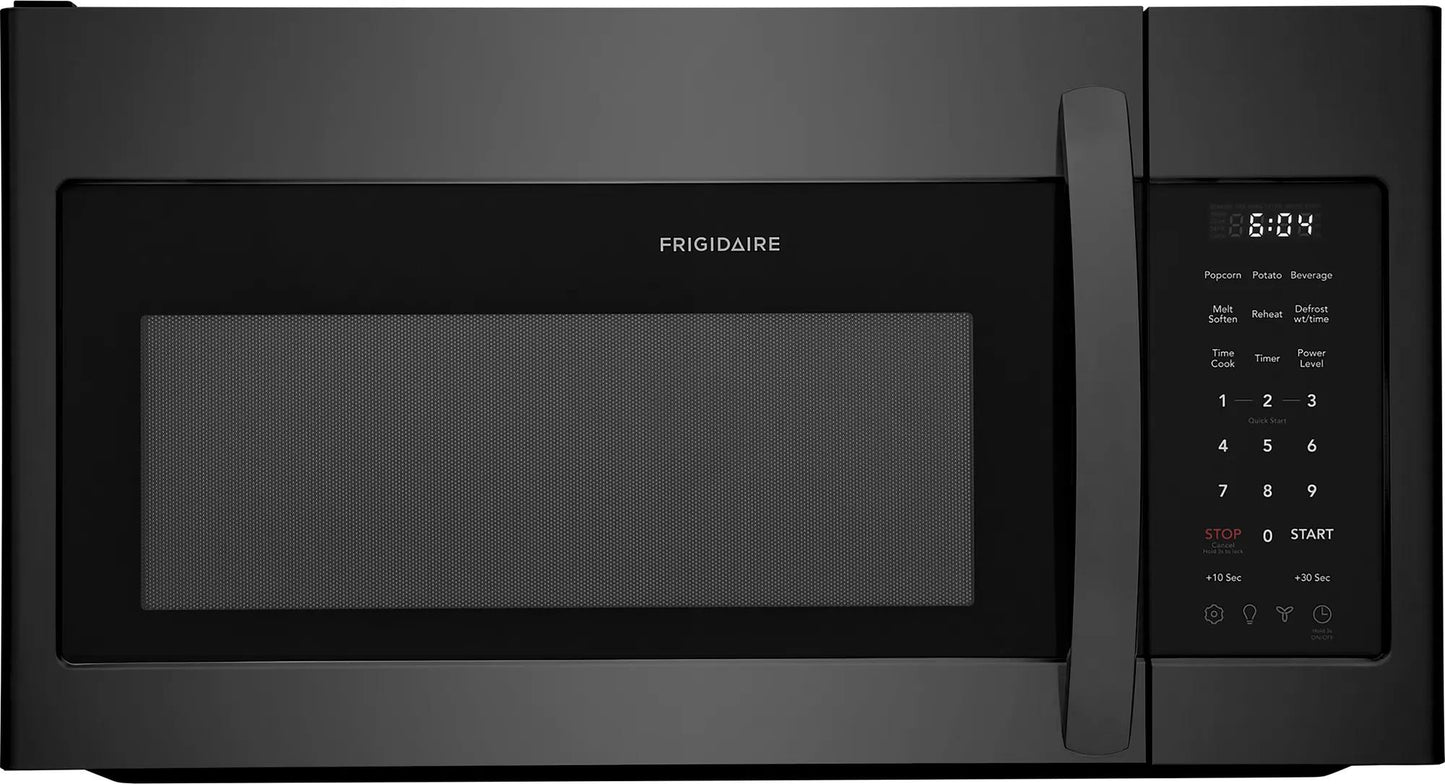 matte black over-the-range microwave with digital keypad and LED display for kitchen appliances