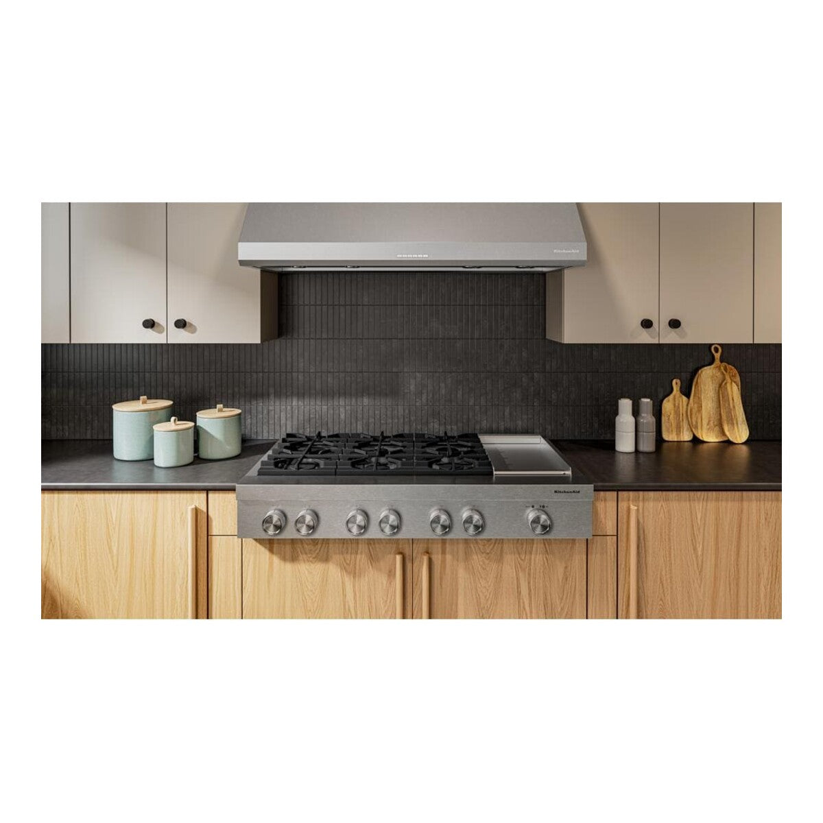 KitchenAid® 48-inch 6-Burner Gas Commercial-Style Rangetop with Griddle