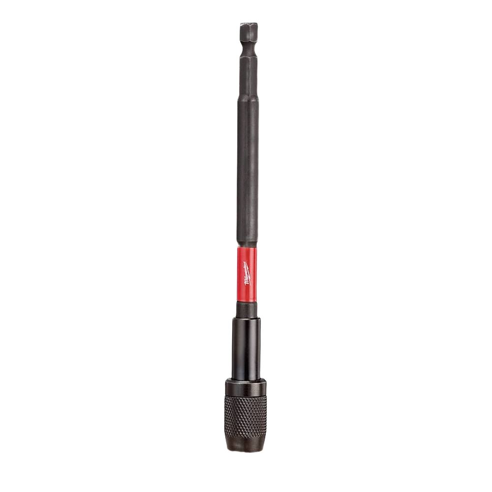 6-inch locking bit holder with auto-lock design and release collar for secure fit in tool accessories and woodworking collections