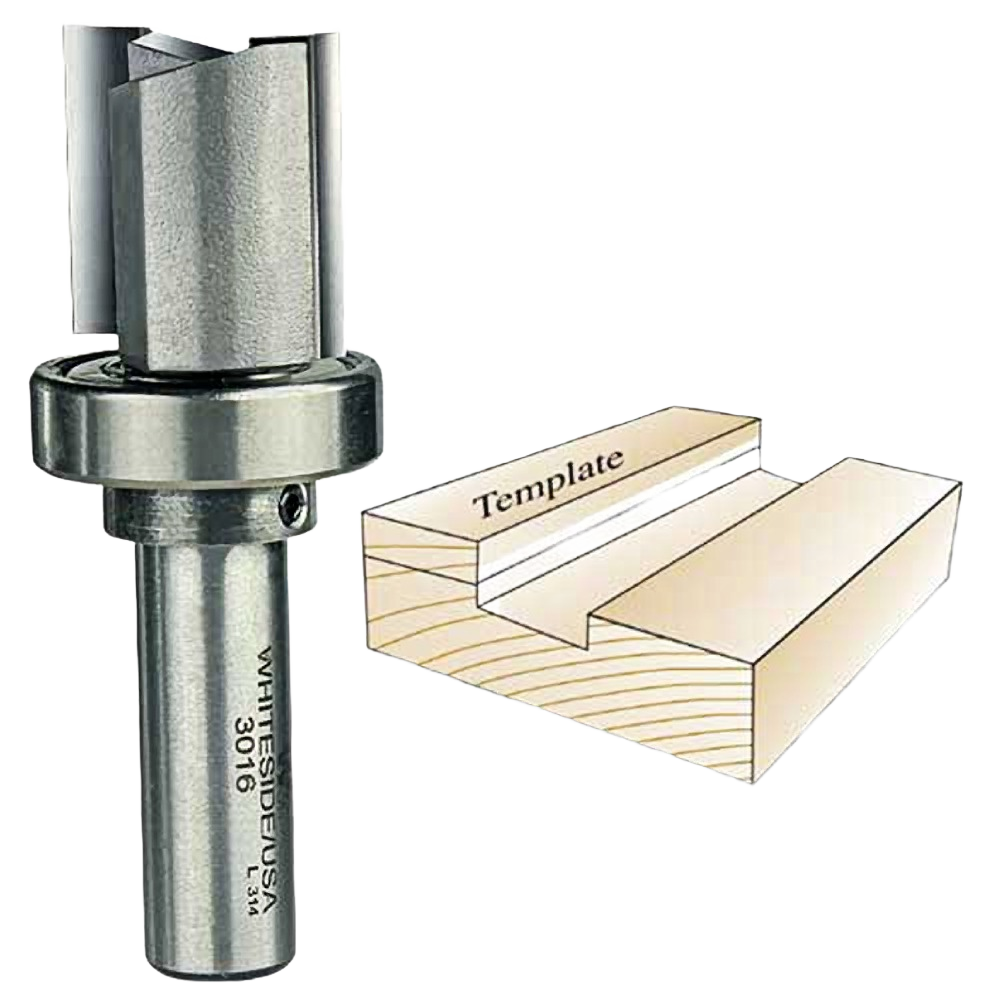 High-quality template router bit with bearing guide for precise wood pattern cutting in tool accessories collections