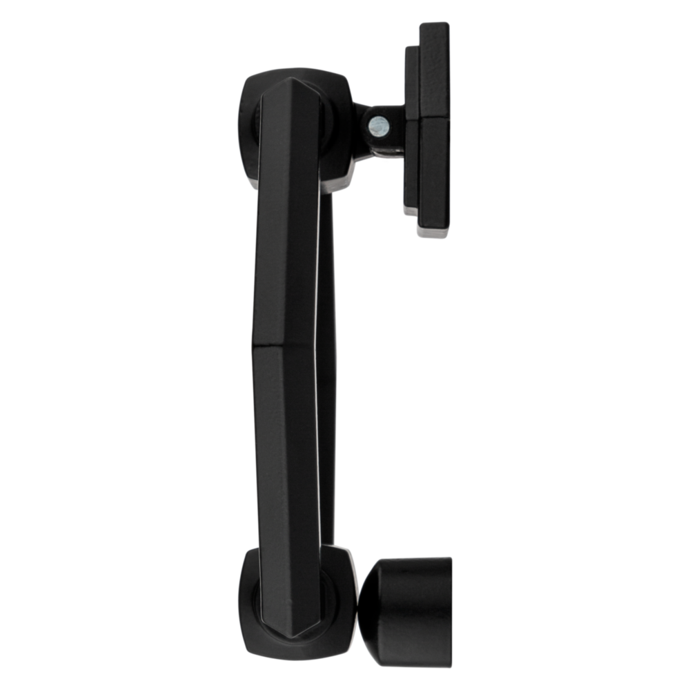 Matte black zinc door knocker with sturdy construction for home improvement and door accessory use in hardware collections
