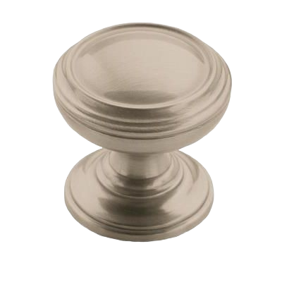 Satin nickel cabinet knob with classic rounded design for hardware and furniture accessories under $50
