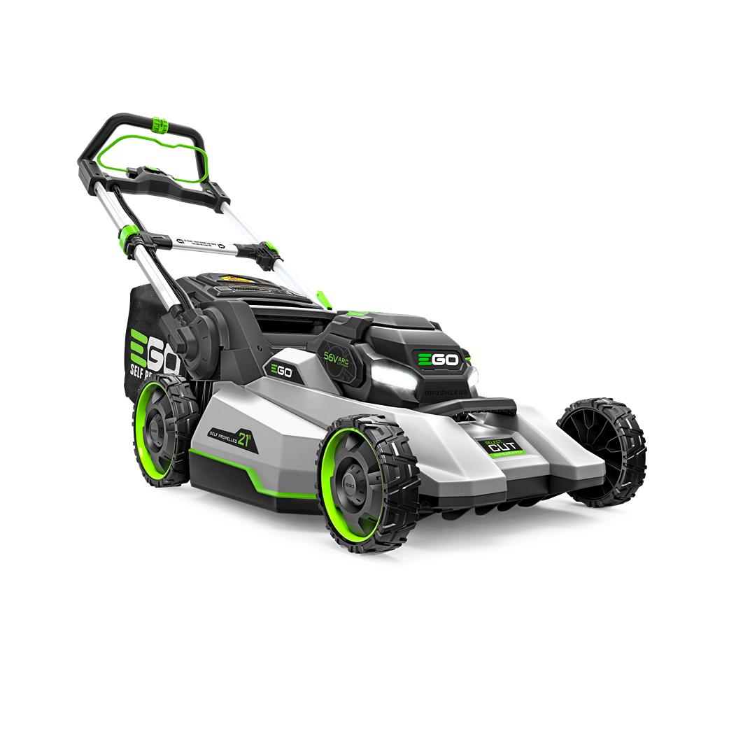 EGO cordless 21-inch self-propelled mower with Touch Drive technology for efficient lawn care outdoors