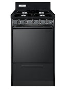 20" Wide Gas Range, Open Burners