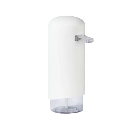 White foaming soap dispenser with clear pump base for bathroom and safety accessibility under $50 collections