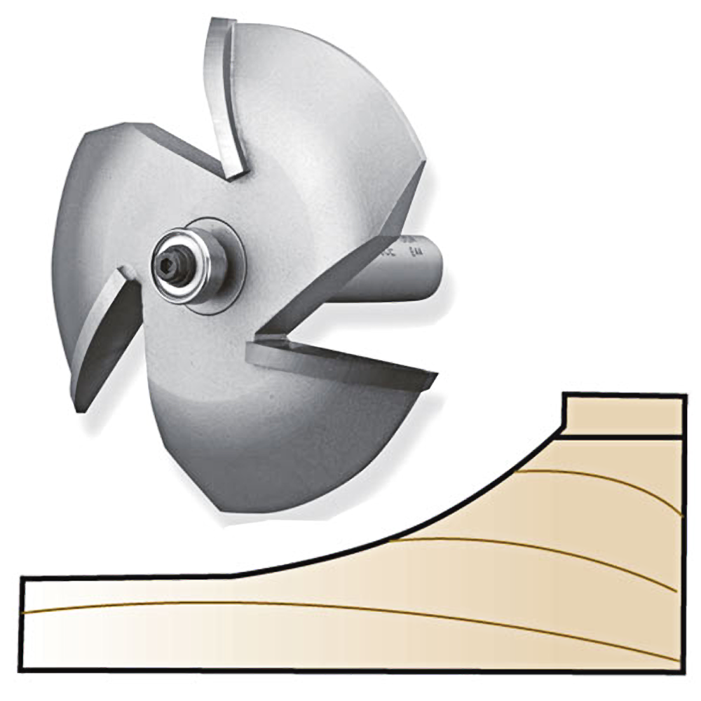 High-quality 3-wing cove router bit with bearing guide for raised panel woodworking in tool accessories and power tool collections