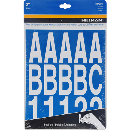 White vinyl adhesive letters and numbers kit for home improvement in under $50 hardware collection