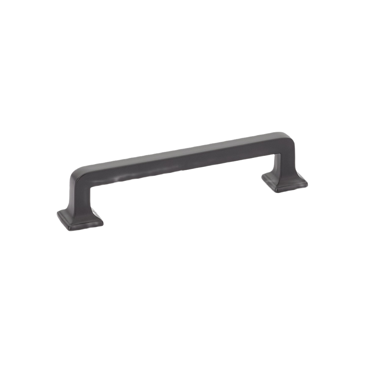 Matte black 4-inch Menlo Park pull for cabinetry in hardware and furniture accessories collections