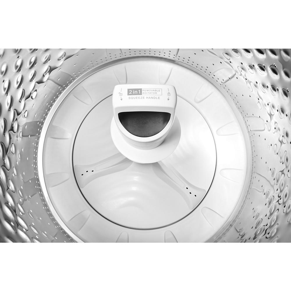 Interior view of a top load washer drum featuring the 2 in 1 removable agitator from washers and appliances collection