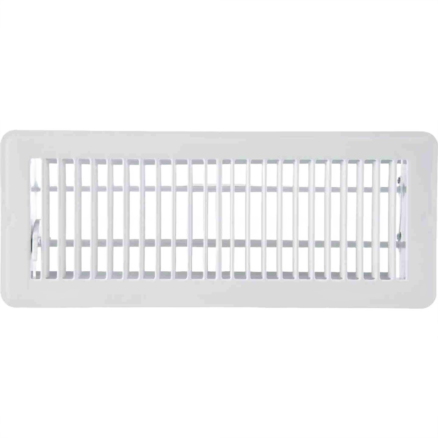 White steel floor register with wide border for oversized openings in plumbing and home improvement under $50 collections