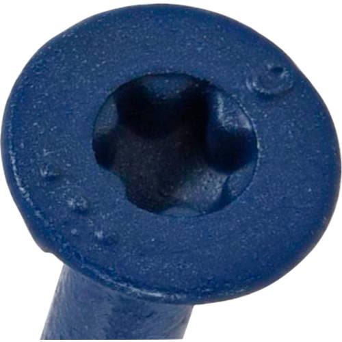 Blue flat-head bolt with tamper-resistant star drive for secure fastening in hardware and fasteners collections under $100