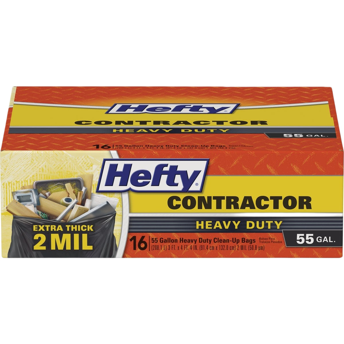 Box of 16 extra thick 2 mil contractor heavy duty black trash bags for cleaning and home improvement tasks under $50