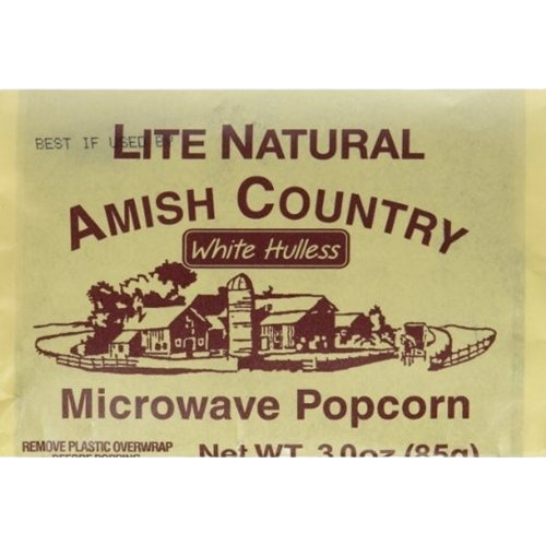 Amish Country Lite Natural White Hulless microwave popcorn pack in Chips & Snacks and Food & Beverage collections under $25