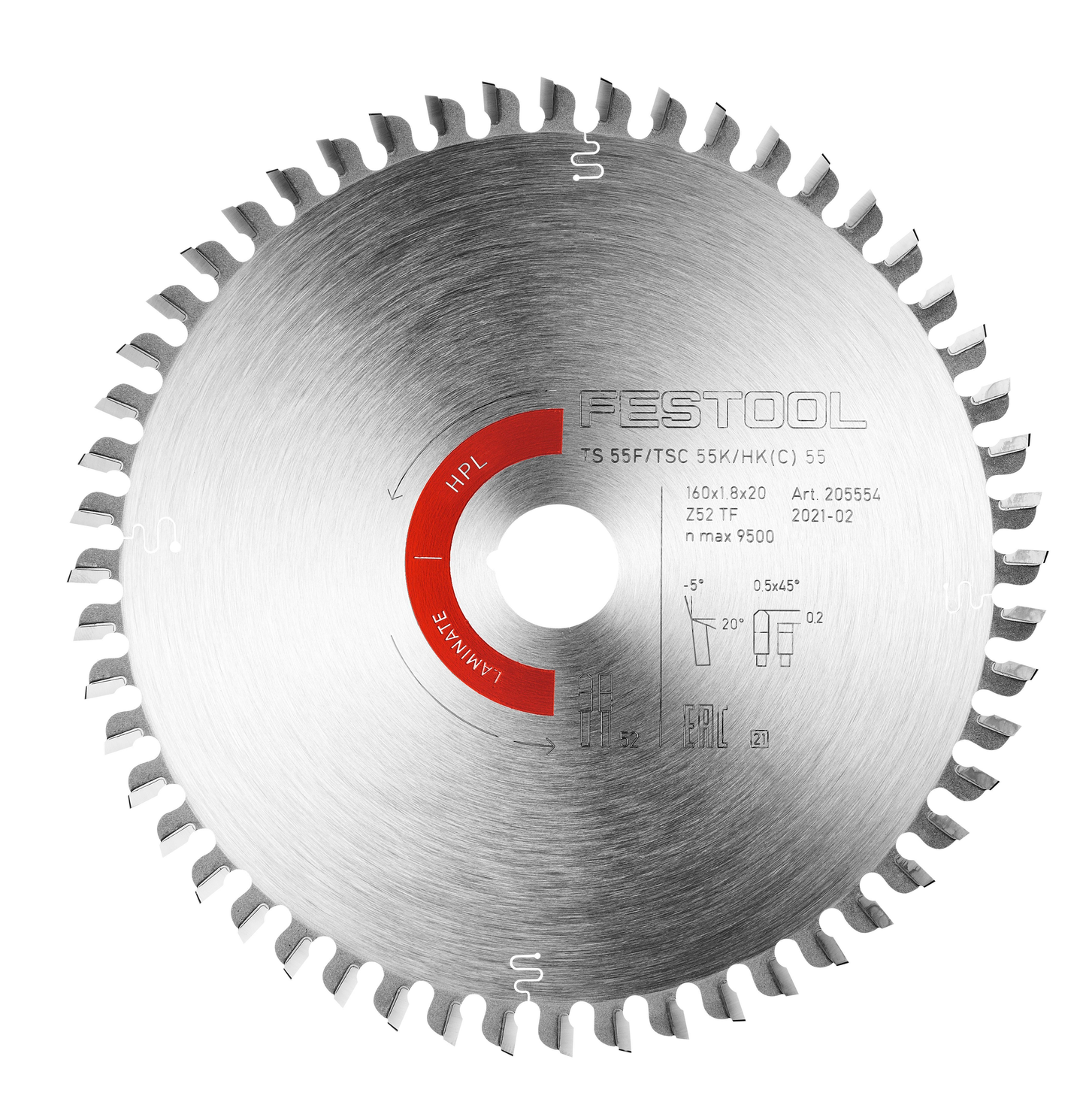 Circular saw blade with carbide teeth designed for laminate and HPL cutting in woodworking tool accessories collection