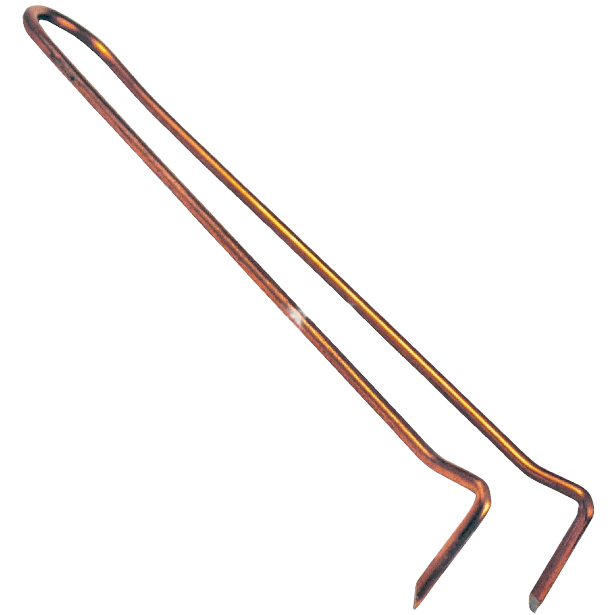 Copper-plated steel pipe hook with angled ends for secure plumbing support in home improvement and plumbing accessories collections