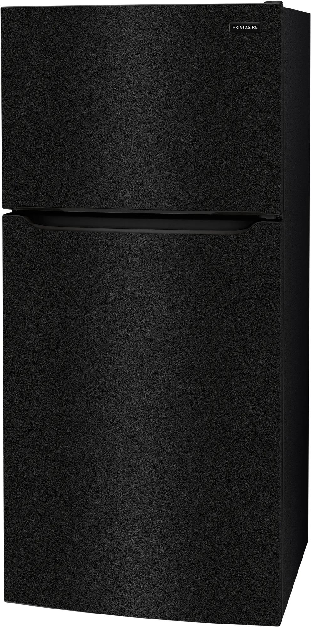 Matte black top freezer refrigerator with textured finish and minimalist design in Refrigerators and Appliances collections