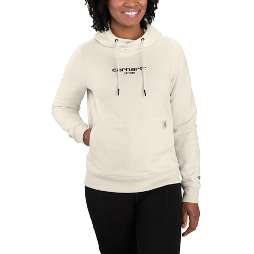 Off-white graphic hooded sweatshirt with front pocket in women's clothing and hoodies under $100 collection