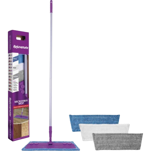 Floor mop kit with purple handle and microfiber pads in cleaning supplies and floor care collections under $50