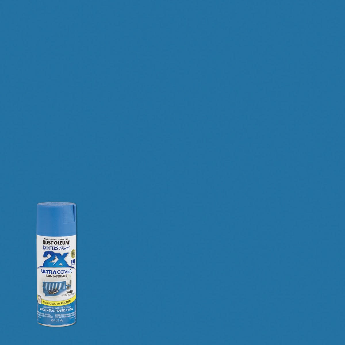 12 oz. can of Rust-Oleum blue satin spray paint and primer for home improvement and paint supplies under $50