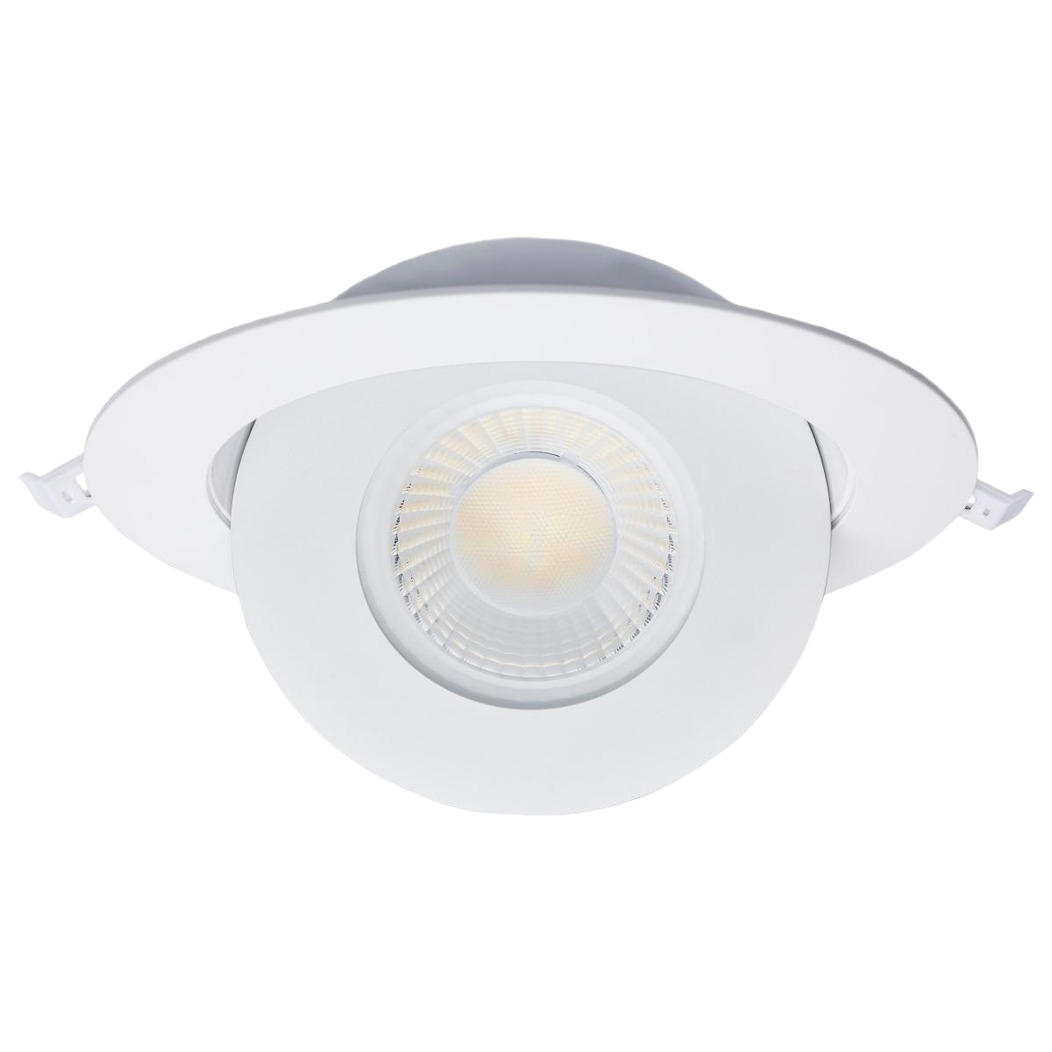 White 6-inch direct wire LED downlight with adjustable color temperature for electrical and home improvement lighting collections