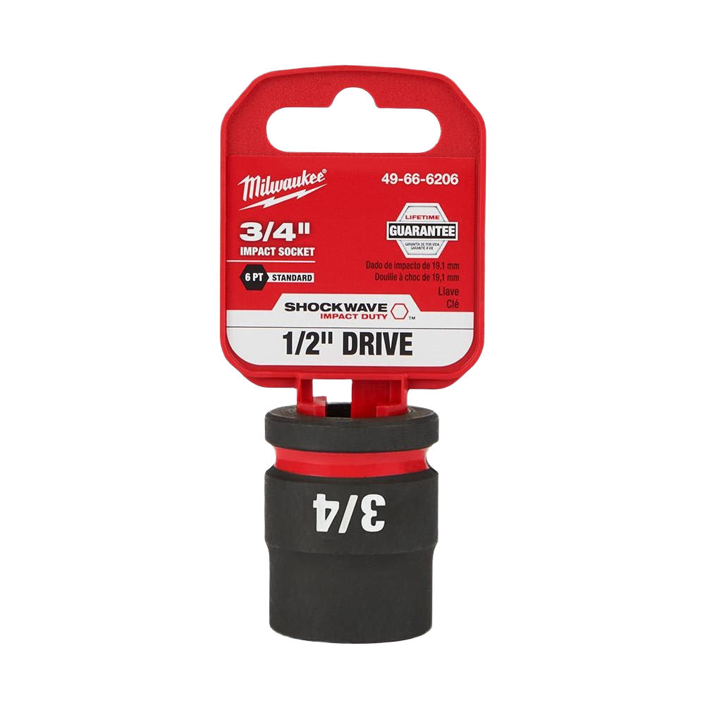 Milwaukee 3/4 inch 6-point impact socket with 1/2 inch drive for tools and home improvement tasks