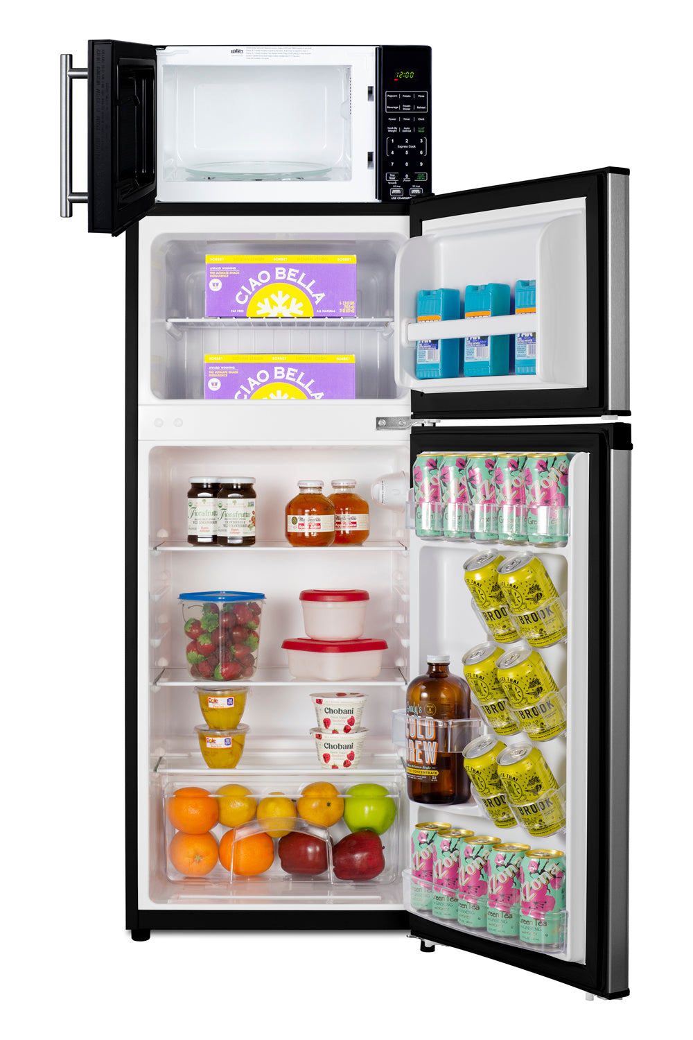 Microwave/Refrigerator-Freezer Combination with Allocator