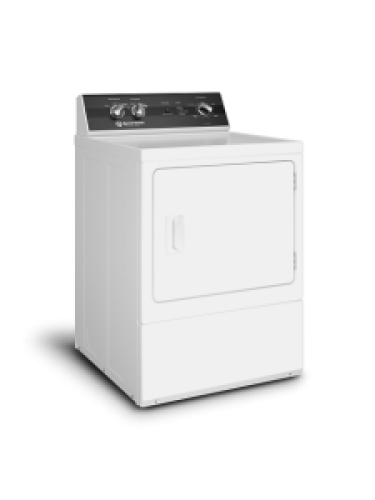 White freestanding electric dryer with extended tumble and control panel in Dryers and Appliances collections