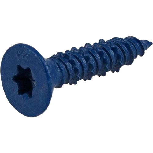 Blue coated washer head screw with star drive and aggressive threads for home improvement applications