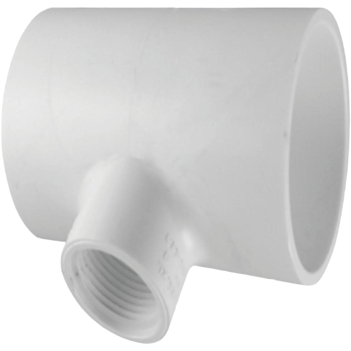 White PVC pipe tee with solvent weld and threaded female connection for plumbing and pipes fittings under $50 collections