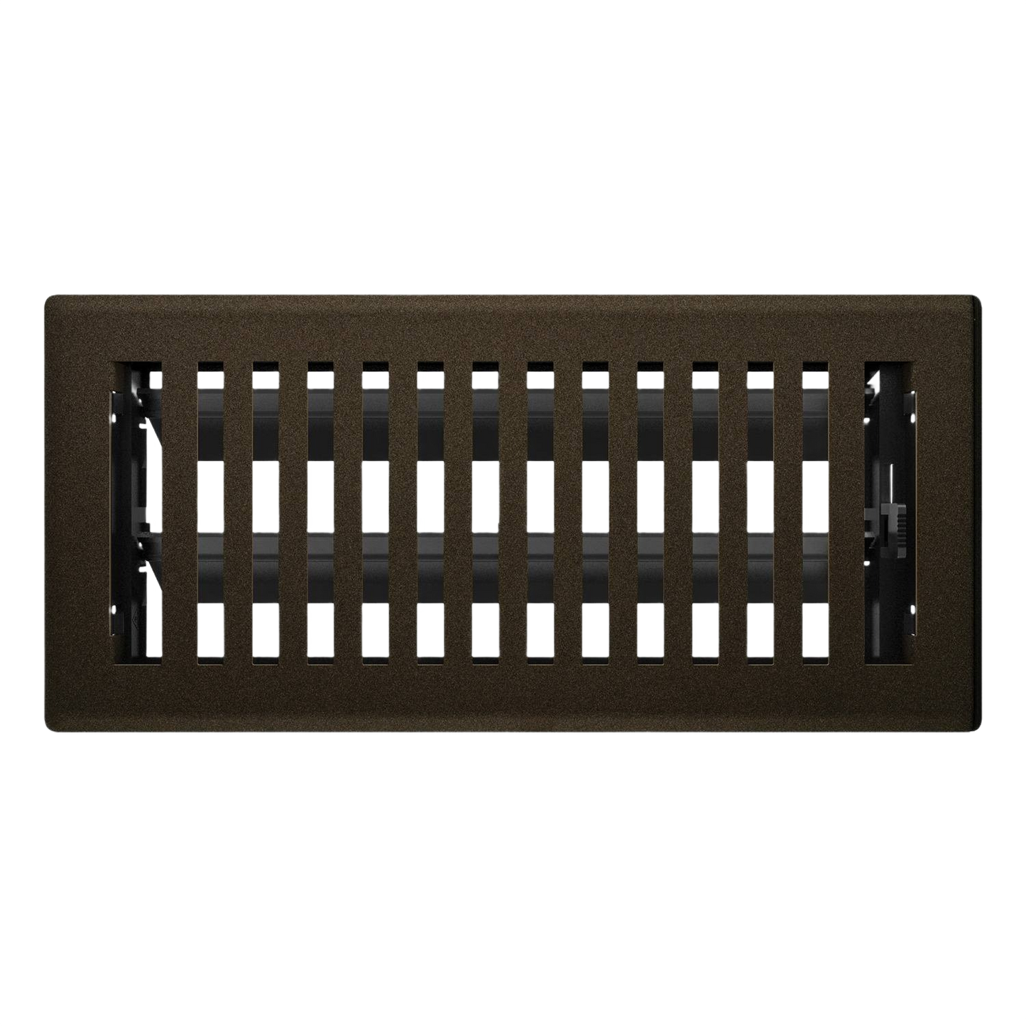 Bronze floor register with solid steel face and adjustable vent for home plumbing and ventilation needs