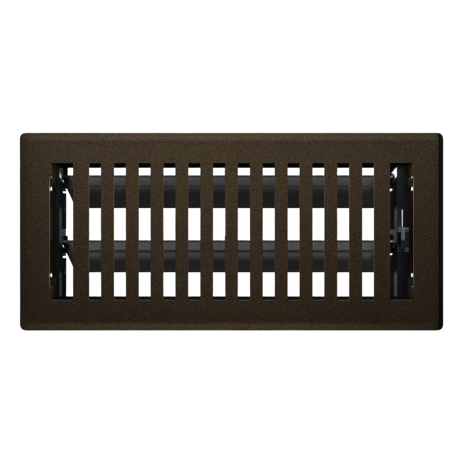 Bronze floor register with solid steel face and adjustable vent for home plumbing and ventilation needs