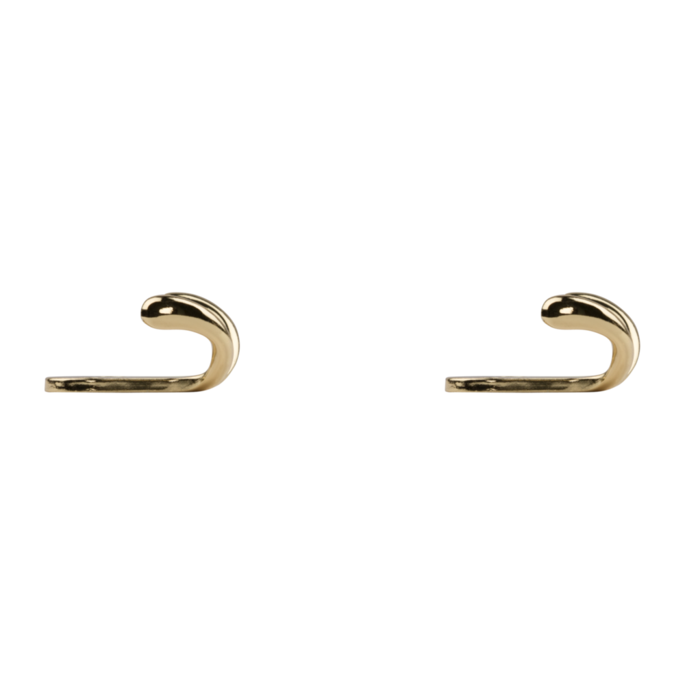 Pair of polished brass double hooks with heavy-duty construction for closet organization and storage under $50 collection