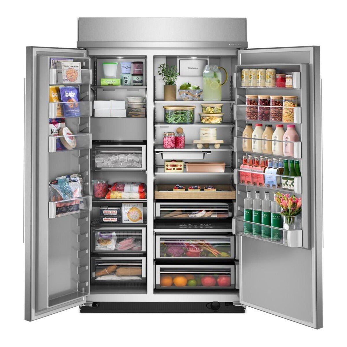 29.4 Cu. Ft. 48-Inch Built-In Side-by-Side Refrigerator with Signature Platinum Interior in Black Ore
