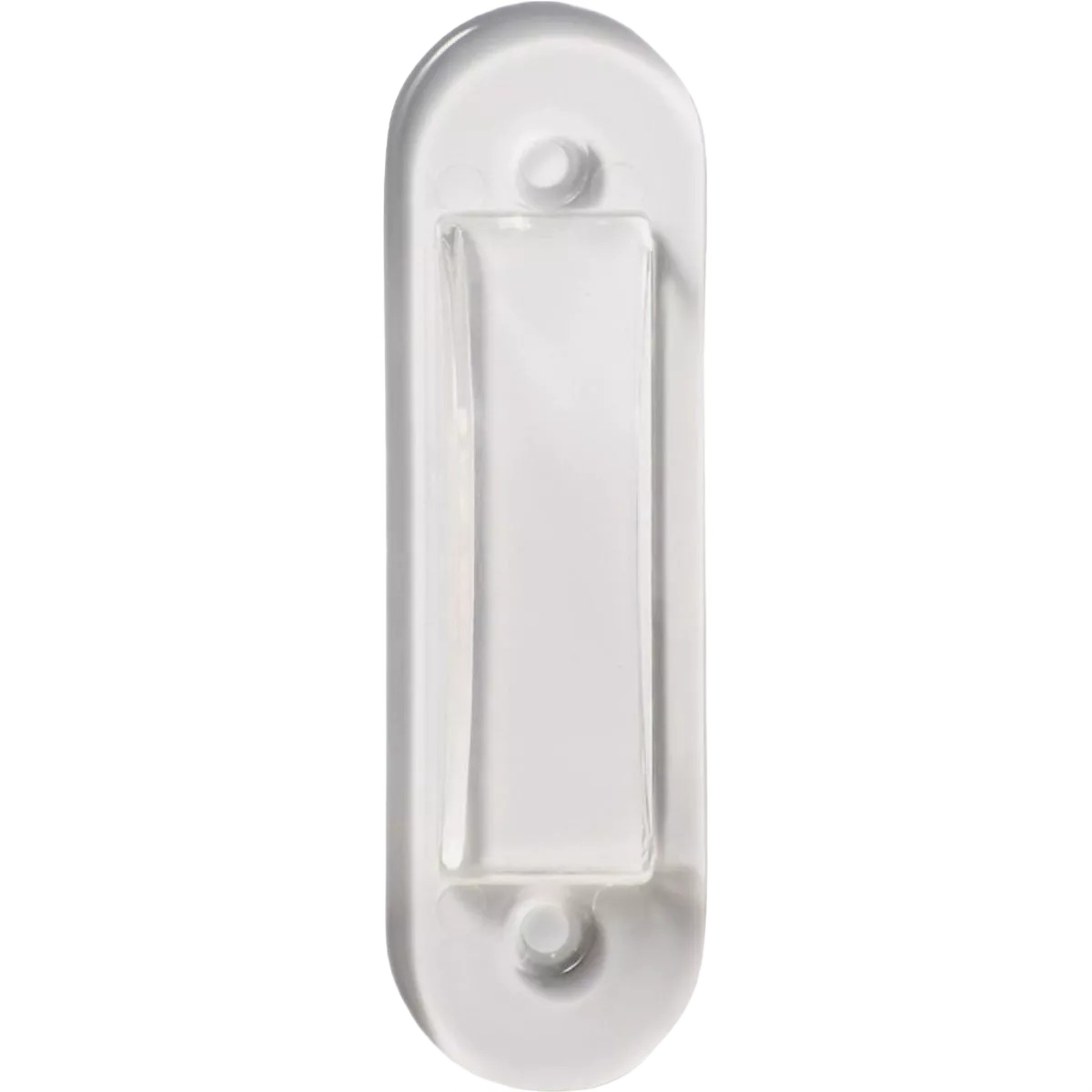 Clear plastic toggle switch guard cover designed for home improvement hardware and tool applications.