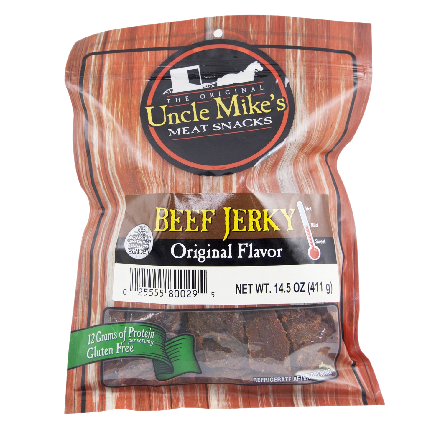 Package of Uncle Mike’s original flavor beef jerky gluten-free snack from Chips & Snacks and Food & Beverage collections