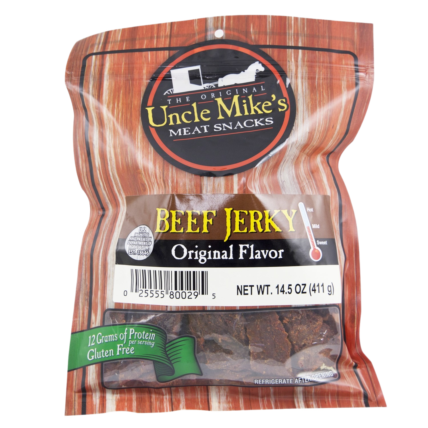 Package of Uncle Mike’s original flavor beef jerky gluten-free snack from Chips & Snacks and Food & Beverage collections