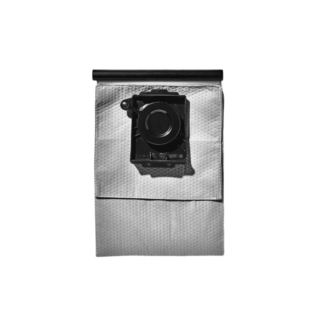 Black and gray longlife filter bag designed for woodworking dust collectors and vacuum accessories.