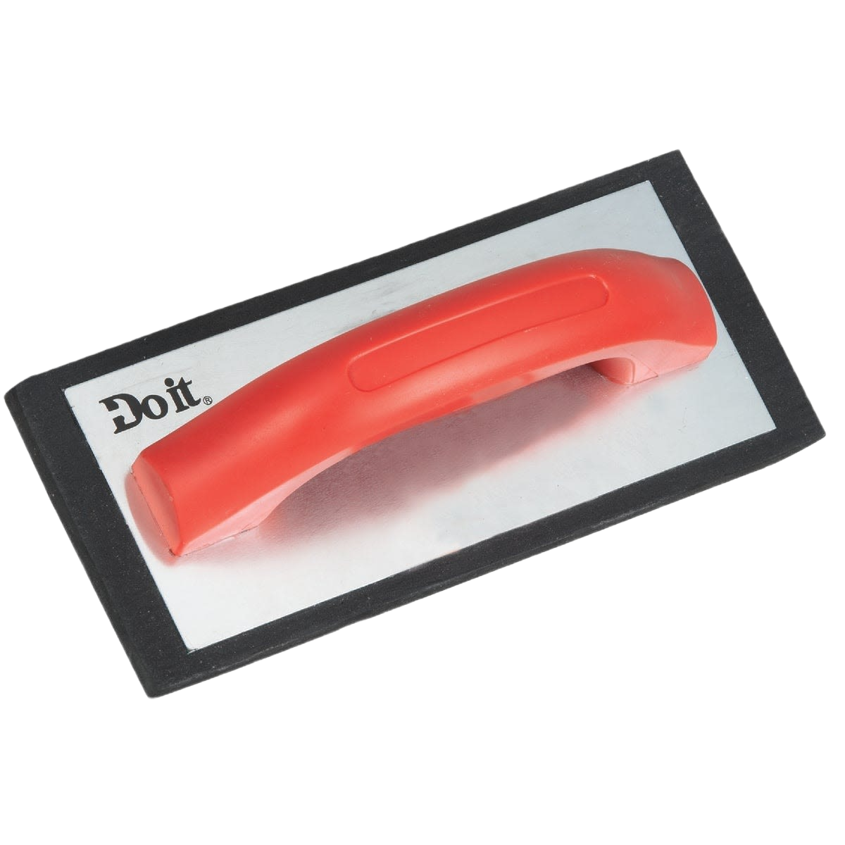 Grout float with red handle and tempered steel blade for flooring tools and home improvement projects under $50