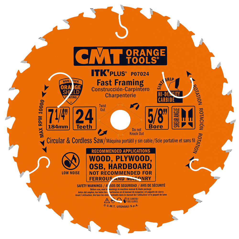 CMT Orange Tools 7-1/4" 24T Itk-Plus® Fast Framing Saw Blade, 10-Pack