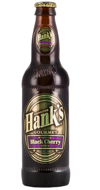 Dark cherry gourmet soda bottle with gold and purple label, part of food and beverage drinks collection under $25.