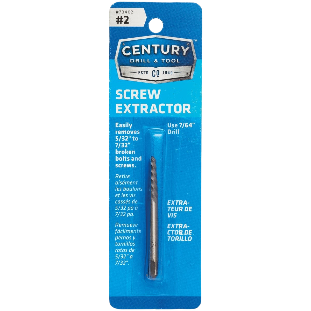 Blue-packaged screw extractor tool for removing broken bolts and screws in home improvement tasks