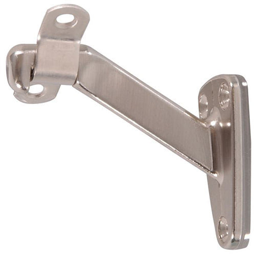 Satin nickel handrail bracket for secure mounting, included in Hardware and Fasteners collections under $50 for home improvement.