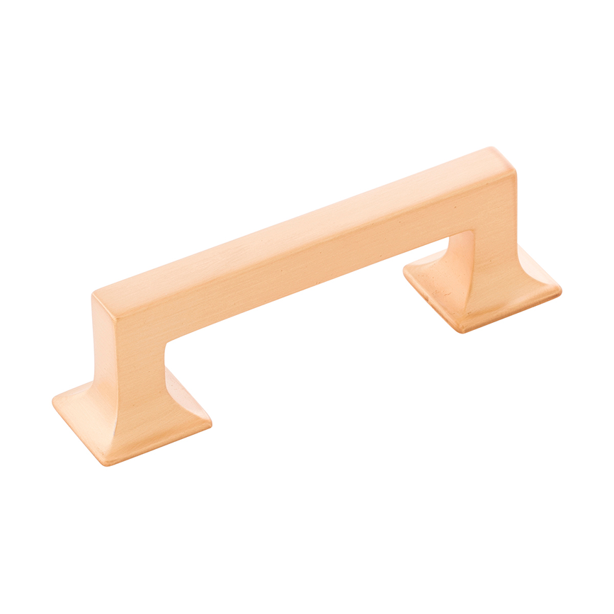 Brushed golden brass cabinet pull with 3-inch center-to-center spacing in hardware and furniture accessories collections under $50