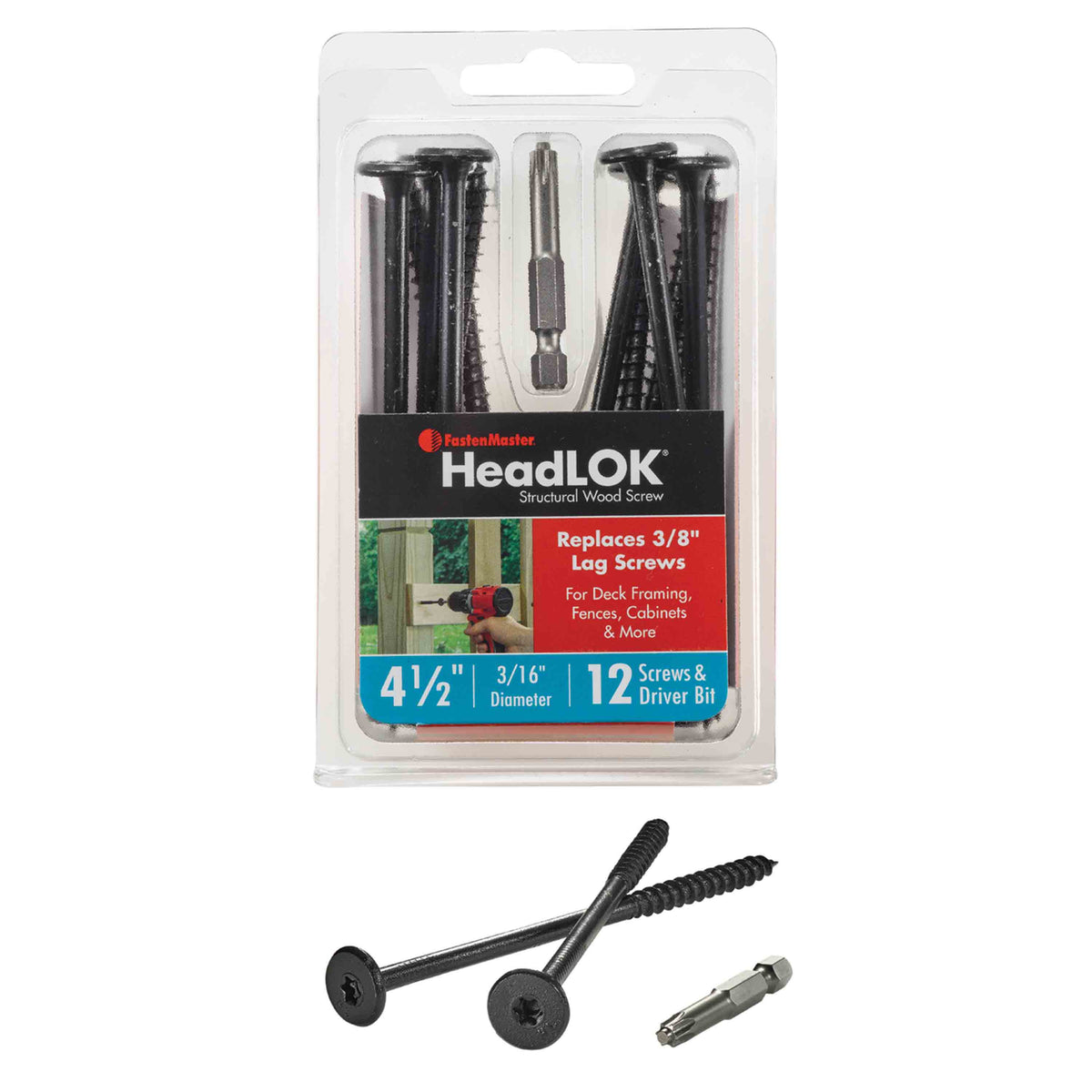 FastenMaster Headlok 4.5 in. Structural Wood Screw, 12-Count