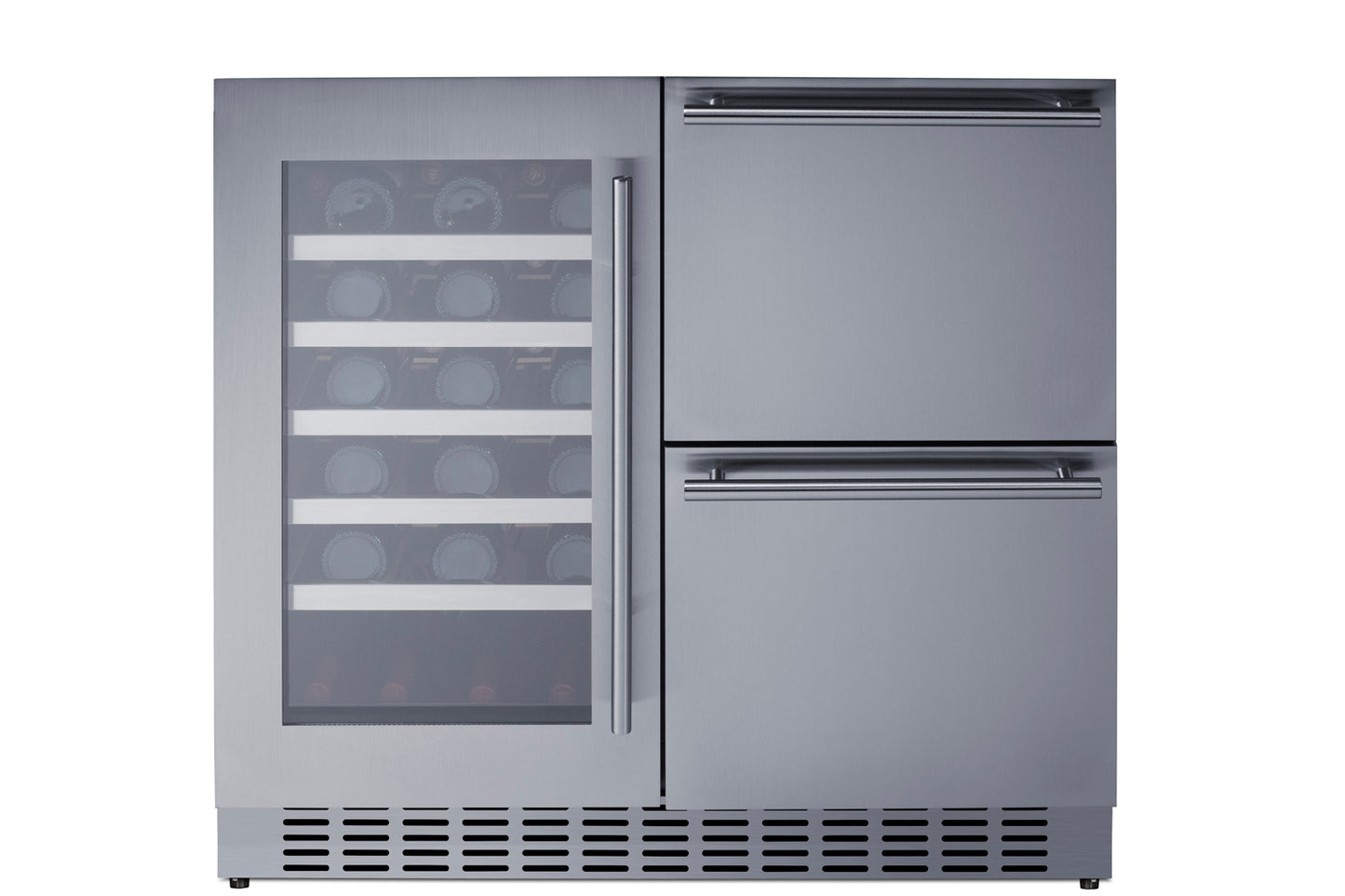 36" Wide Combination Wine Cellar & 2-Drawer Refrigerator