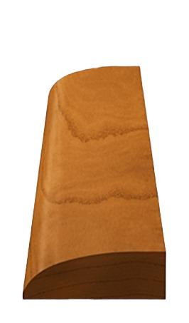 Smooth oak wood molding piece with curved profile for home improvement and carpentry projects