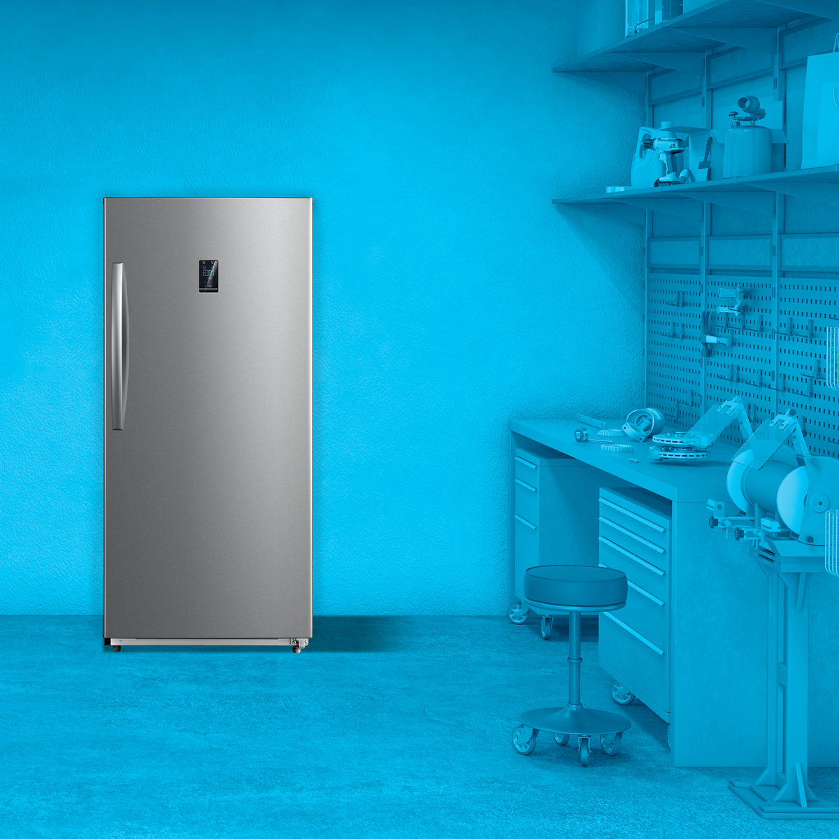 Element Electronics 13.8 cu. ft. Upright Convertible Freezer/Refrigerator - Stainless Steel, ENERGY STAR (EUF14CECS)