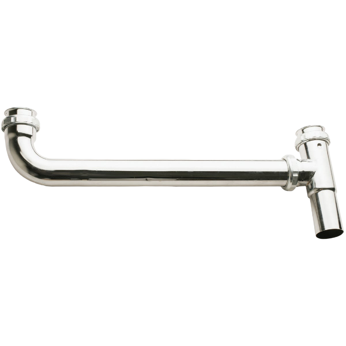 Brass slip-joint tubular pipe with end outlet and cast tee for double bowl kitchen plumbing connection under $100