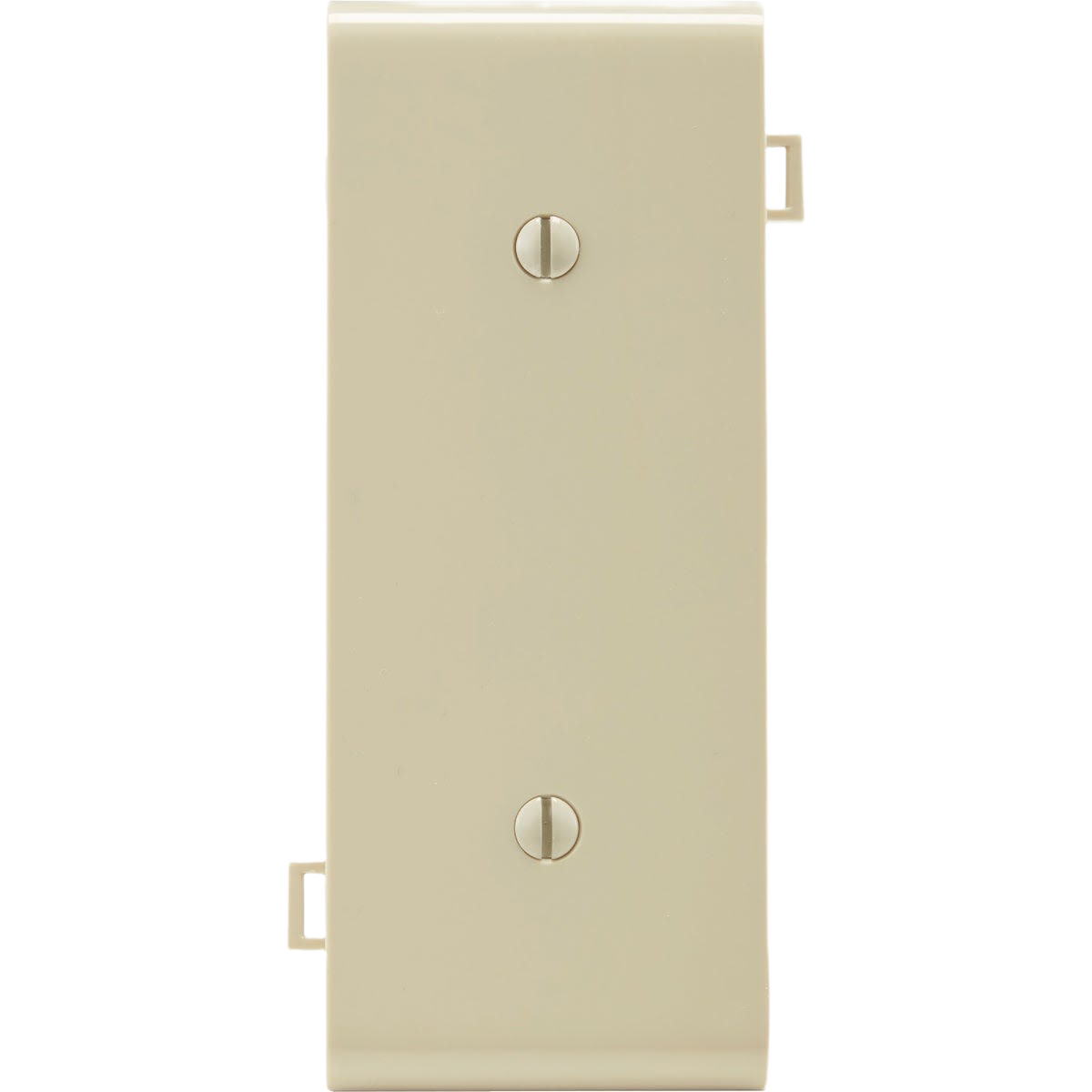 Ivory nylon blank wall plate with screw holes, designed for electrical and home improvement use under $50 collections