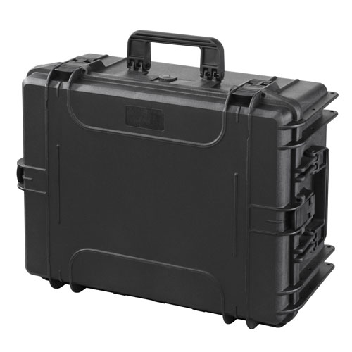 Durable black case with secure handle and latches for tool storage and workshop organization solutions